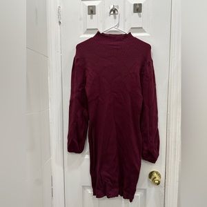 Burgundy sweater dress